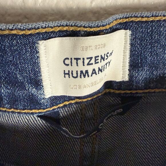Citizens of Humanity Emerson Slim Fit Distressed Blue Denim Boyfriend Jeans 27 - Picture 11 of 14